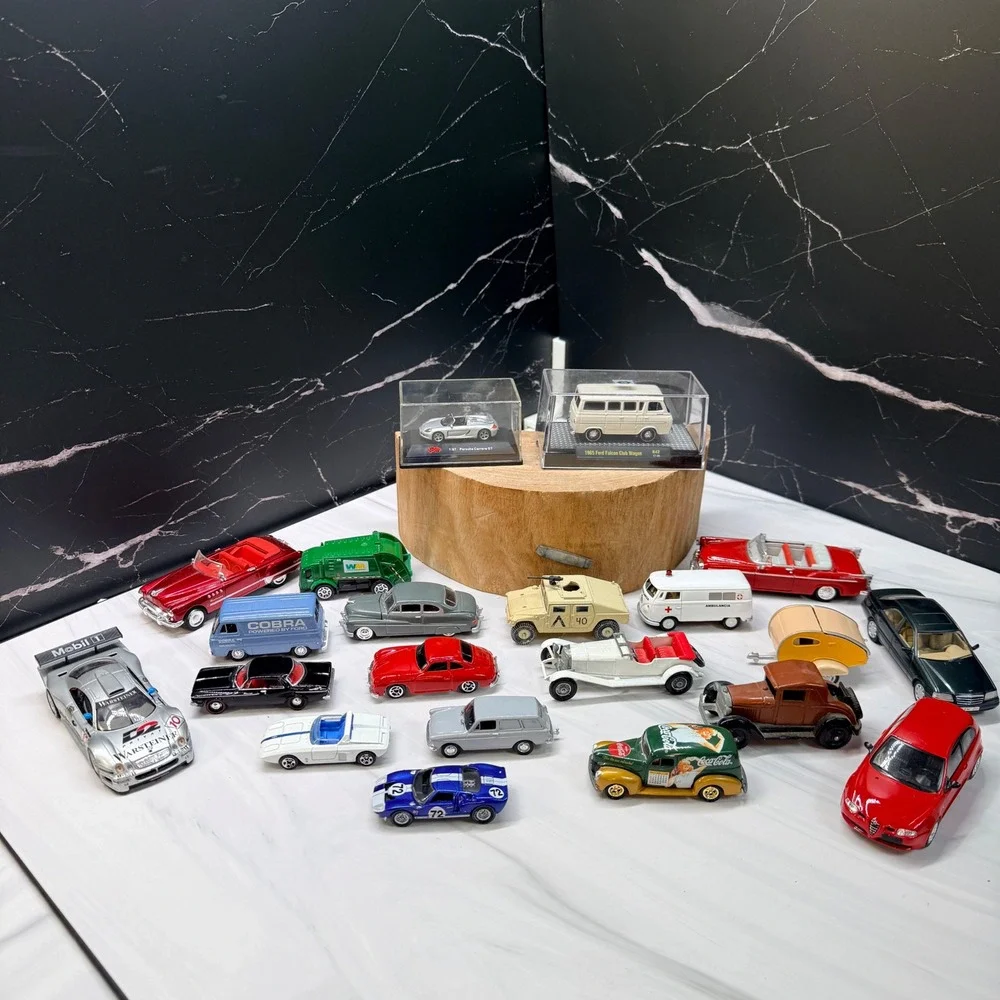 Mixed Diecast Car Lot 20pc Mercedes Porsche Ford Coca-Cola Vintage Models